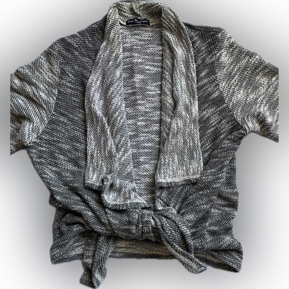 Kim & Cami open Fly Away Front Gray & Black or beige Cardigan, Size XL - Picture 3 of 11